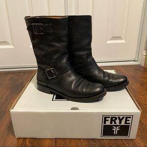 Frye- Natalie Mid Engineer Leather Boot- Size 8.5